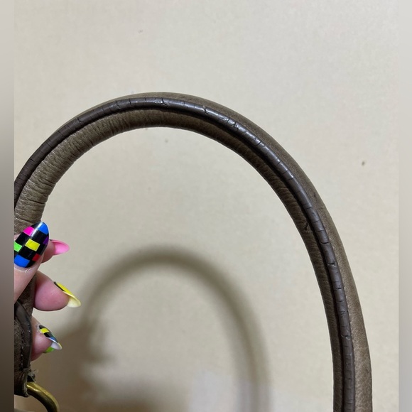 J. CREW Large Tan Pebbled Leather Turnlock Tote Shoulder Bag Purse - Picture 12 of 12